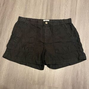 Lou & Grey 100% Linen Black Shorts Cargo Summer Size Small